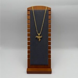 Golden Uzi Pendant Necklace